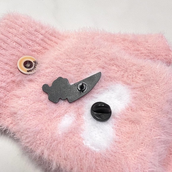 Cat with Knife Enamel Pin - Picture 2 of 5